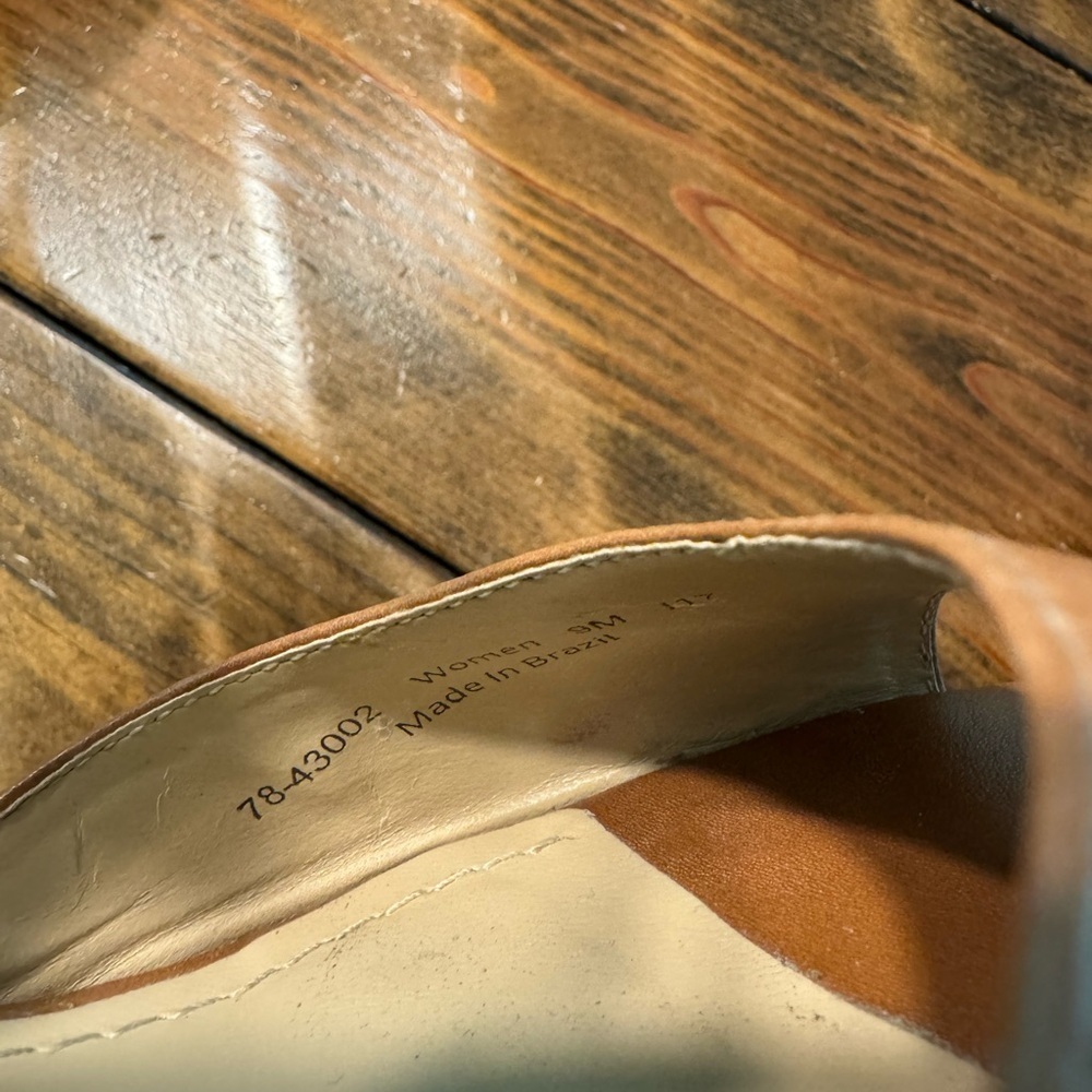 Johnston & Murphy Ashlyn Sandal tan leather w/cork sole Size9 made in Brazil - Picture 12 of 12